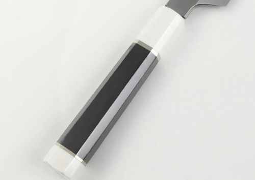 黒檀八角柄両端人工大理石白銅輪二輪先丸正夫300mm用